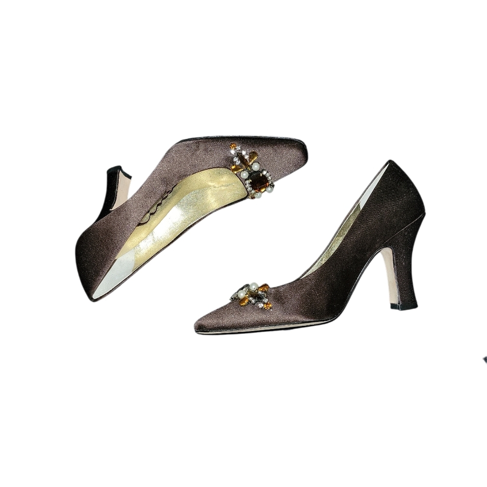 Nina Velvet Leather Heels Vintage Brown 6.5